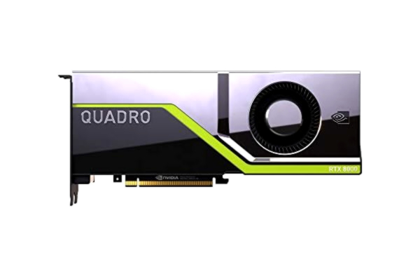 PNY  Quadro RTX 8000 Carte graphique professionnelle 48GB GDDR6 PCI Express 3.0 x16, double slot, 4x Port display, 8K Support, Ventilateur actif ultra-silencieux