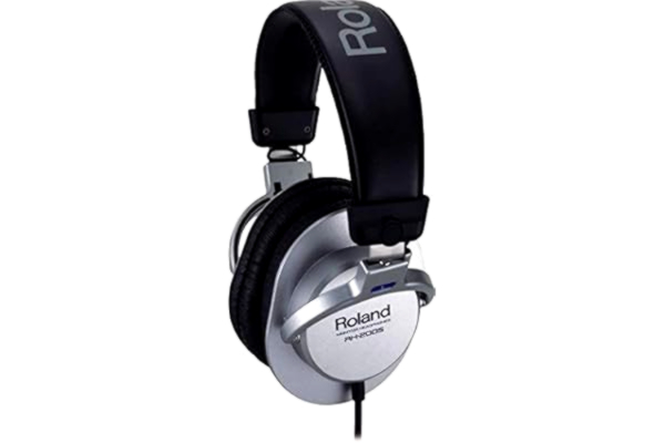 Roland  RH-200S Stereo Monitor Headphones Silver Straight Cable – Clear, Accurate and Comfortable for Studio-Quality Monitoring