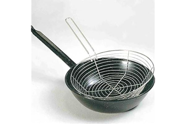 Garcima La Ideal 20928 emaljerad panna med stekkorg, 28 cm, stål svart