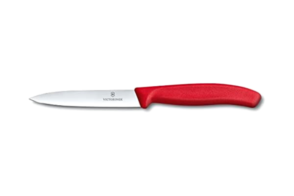 Victorinox  Grønnsaks- og Skrellekniv Spiss 10 cm Nylonhåndtak Rød