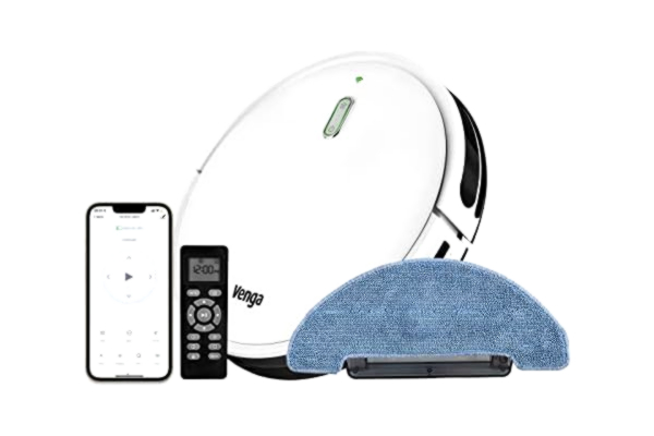 Venga ! Robot Vacuum Cleaner with Mop, Gyroscope Navigation and App, White, VG RVC 3001 WH