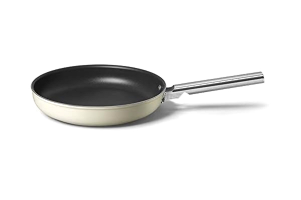 SMEG Smeg CKFF3001CRM Frying Pan 30cm Cream, Non-Stick, Aluminium, Patented Base