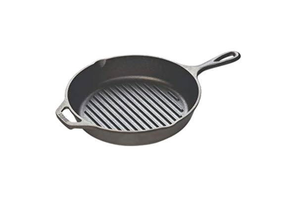 Lodge  26.04 cm / 10.25 inch Pre-Seasoned Cast Iron Round Grill Pan