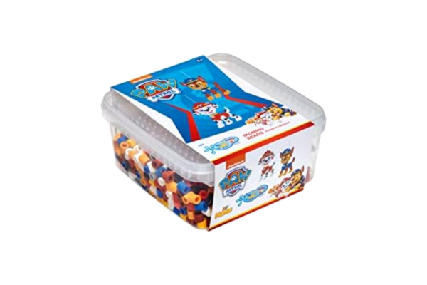 Hama  Maxi Pärlor Paw Patrol 900 st | Kreativt Pysselset med Chase & Marshall | Komplett Strykpärlkit för Barn från 3 år | Förvaringslåda med Mönsterark
