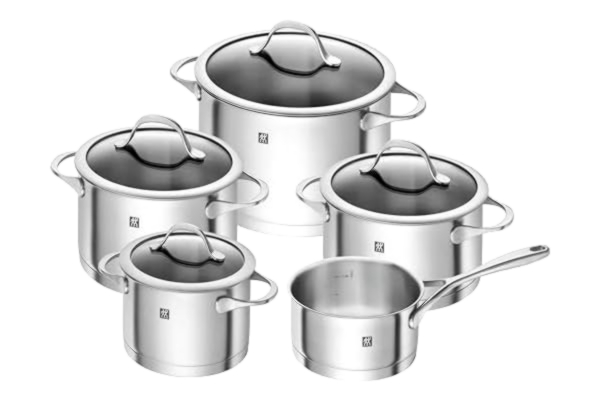 Zwilling ZWILLING Kochtopf-Set, 5-tlg., 4 Deckel, Induktionsgeeignet, Edelstahl, Essence