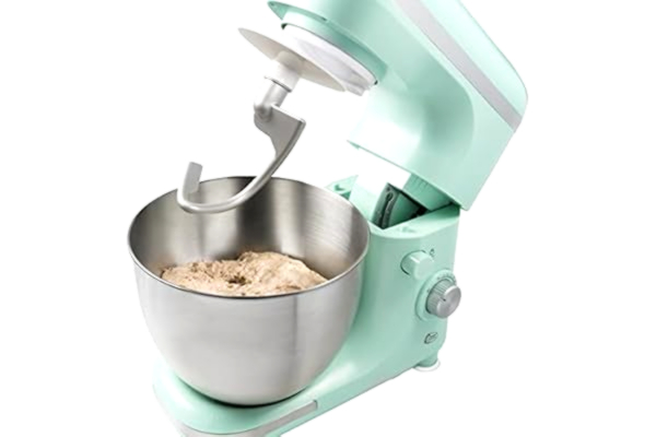 Bestron  Robot kuchenny 4 w 1, 7 poziomów prędkości, w tym trzepaczka, hak do zagniatania i mieszadło, z ochroną przed pryskaniem & miska do mieszania 2,5 l, 1000 W, kolor: miętowy