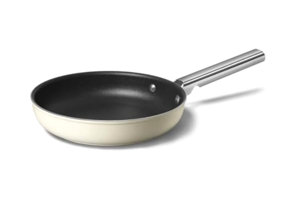 SMEG Smeg CKFF2401CRM Stekpanna 24 cm gräddvit, non-stick, aluminium, patenterad bas