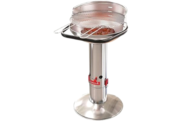 Barbecook  Loewy 50 grill na węgiel drzewny z ochroną przed wiatrem ze stali nierdzewnej, grill dla 10 osób, 51,5 x 56 x 99 cm