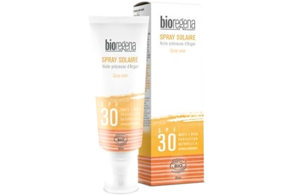 Bioregena  - Solkräm, skyddsfaktor 30, idealisk för ljus, lätt garvad hud, spray 90 ml.