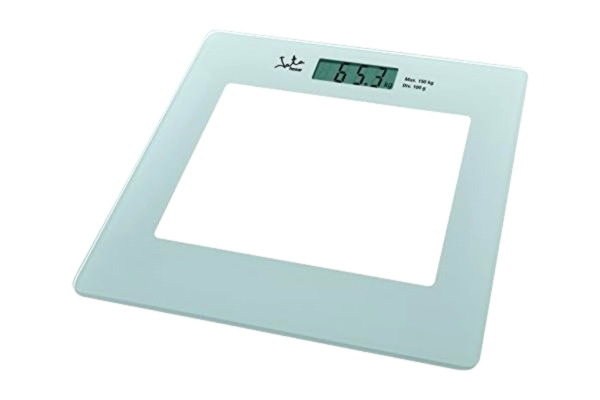 Jata  Hogar 290P – Pèse-Personne Électronique en Verre avec viseur LCD, Blanc