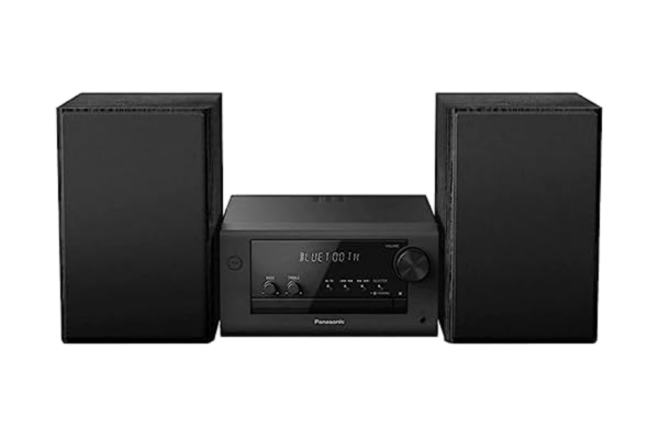 Panasonic  SC-PM704EG-K kompakt Micro HiFi stereosystem med CD, DAB+/FM-radio, USB och Bluetooth, 80 W högtalare, baskontroll, svart