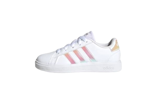 Adidas adidas Unisex – Barn Grand Court Sneakers, Ftwr White/Iridescent/Ftwr White, 36 EU