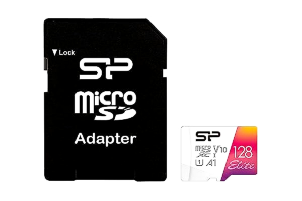 Silicon Power 128GB Silicon Power Elite microSDXC CL10 UHS-1 100MB/sek färgglatt minneskort med adapter