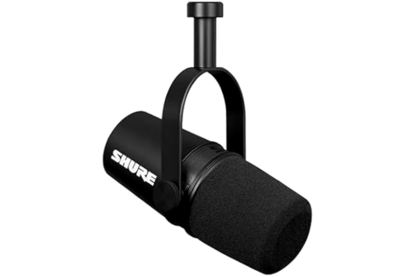 Shure  MV7X XLR Podcast Mikrofon - för podcasting och vokalinspelning, röstisoleringsteknologi, all metallkonstruktion, mic standkompatibel, optimerad frekvens - Svart