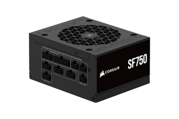 Corsair CORSAIR SF750 (2024) Fullt Modulärt 80 PLUS Platinum ATX-Strömförsörjning med Låg Ljudnivå – ATX 3.1-Kompatibel – PCIe 5.1-Kompatibel – SFX-till-ATX-Fäste Ingår – Svart