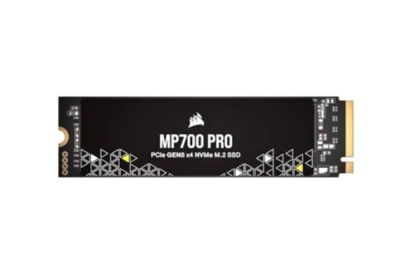 Corsair CORSAIR MP700 PRO 2 TB M.2 PCIe Gen5 x4 NVMe 2.0 SSD - M.2 2280 - Upp till 12 400 MB/Sek Sekventiell Läsning - High-Density TLC NAND - Svart