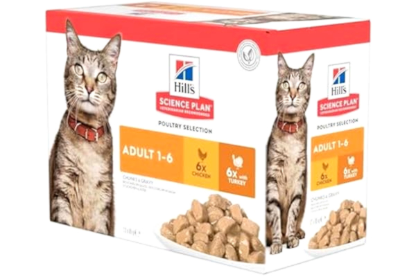 Hills Hill's katt vuxen multipack Poultry Selection, 1-pack (1 x 1,2 kg)