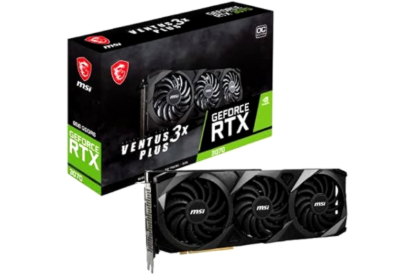 MSI Msi GeForce RTX 3070, Karta Graficzna, VENTUS 3X PLUS, 8 GB RAM GDDR6, PCI-Express x16, Czarny