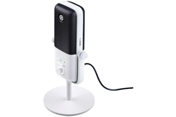 Elgato  Wave:3 White, förstklassig USB-kondensatormikrofon, studiokvalitet, för strömning, poddsändning, spel, hemmakontor, gratis mixerprogramvara, ljudeffekts, anti-distorsion, plug’n’play, Mac, PC