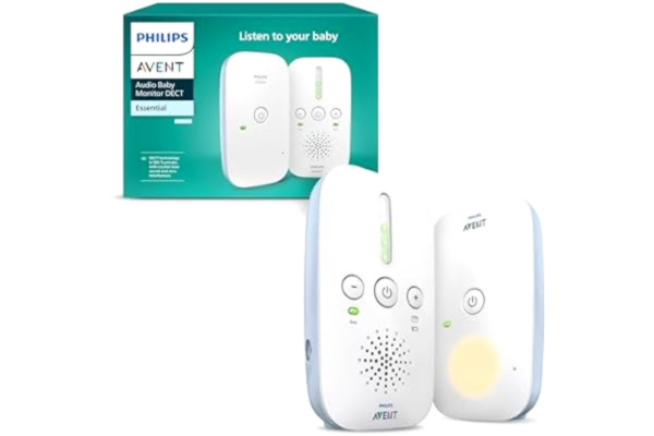 Philips  Avent DECT-ljudbabyvakt, tvåvägsljud, inga störningar, 330 meters räckvidd, 24 timmars batteritid, smart ekoläge, nattlampa, SCD503/26