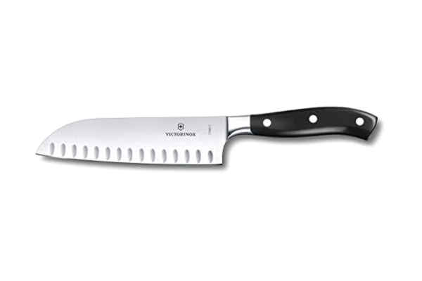Victorinox  Grand Mâitre olivenslebet santokukniv i sort, 17 cm.