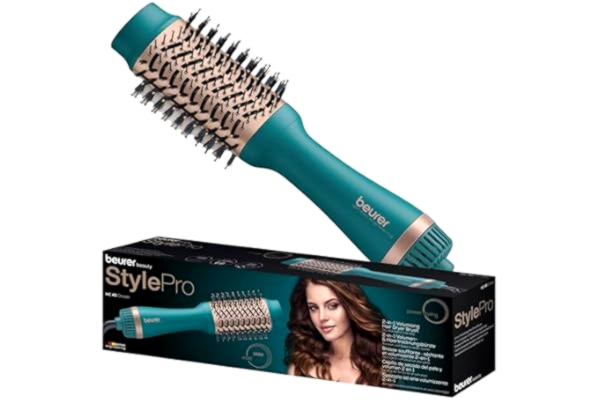 Beurer  HC 45 Ocean varmluftsborste, hårtorkarborste för mer volym, keramisk keratinbeläggning, 2 värme- och blåsinställningar, stylingborste med jonfunktion