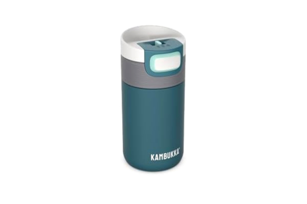 Kambukka KAMBUKKA Isolerad resemugg (300 ml) - Läckagesäker termos: Snapclean® Technology - Perfekt för varma och kalla drycker - Halkfri botten - Rostfritt stål - "ETNA Deep Teal" modell