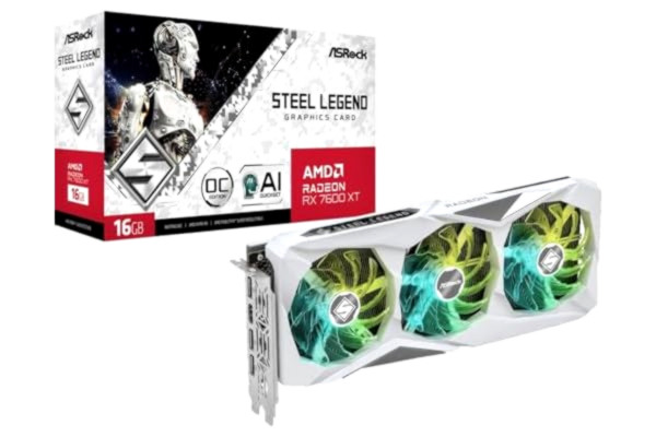 ASRock  Steel Legend Radeon RX 7600 XT 16GB OC - Grafikkort - Radeon RX 7600 XT - 16 GB GDDR6 - PCIe 4.0 x8 - HDMI, 3 x DisplayPort - boks
