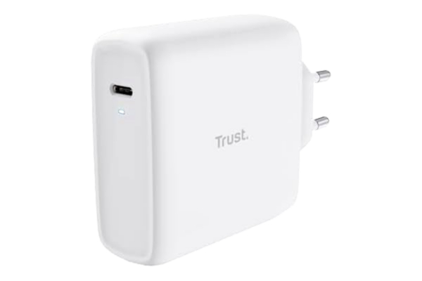 Trust  Maxo 100 W USB-C-laddare, 75% återvunnet material, snabbladdare med 2 m USB-C-kabel, nätadapter för iPhone, iPad, Samsung Galaxy, Steam Deck, surfplattor, vit