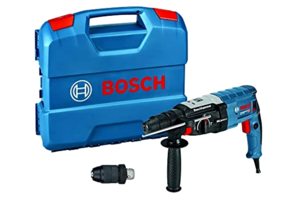 Bosch  Marteau perforateur professionnel GBH 2-28 F (mandrin interchangeable SDS-plus, mandrin à serrage rapide 13 mm, jusqu'à 28 mm Ø de perçage, protection anti-rebond, dans L-BOXX)