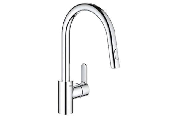 Grohe  Eurostyle Cosmopolitan 31482003 Eenhands-Wastafelkraan, Keukenarmatuur Met Uittrekbare Laminaat-Douche, Verbeterde Overgang Naar Dubbele Spoeldouche, Gegoten Zinklichaam