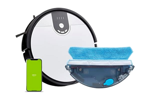 Medion MEDION S20 SW Robot Aspirateur Laveur 2 en 1 (Aspiration et Laveur simultanées, quantité d'eau réglable, Control Intelligent avec App et Alexa, Nettoyage Puissant avec Technologie cyclonique)