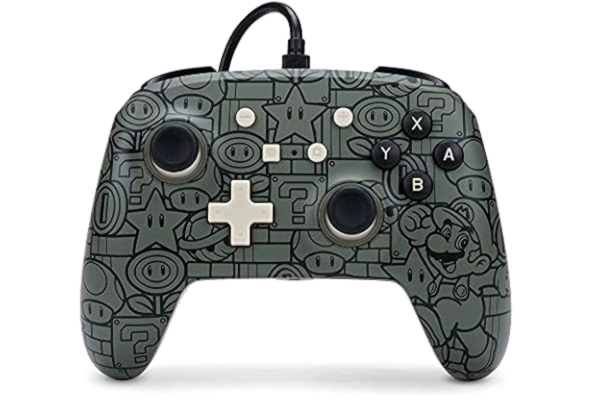 PowerA Förbättrad kabelansluten styrenhet PowerA för Nintendo Switch – Power-Up Mario, Nintendo Switch Lite, Gamepad, spelstyrenhet, kabelansluten styrenhet, officiellt licensierad
