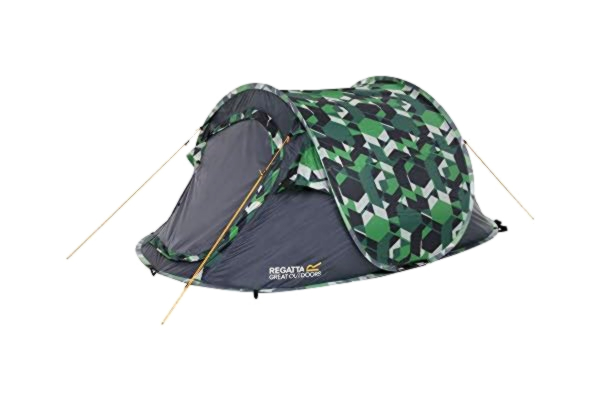 Regatta  Unisex Volwassen Malawi 2 Gedrukt 2 Man Pop Up Camping Festival Tent - Groen Geometrisch, One Size