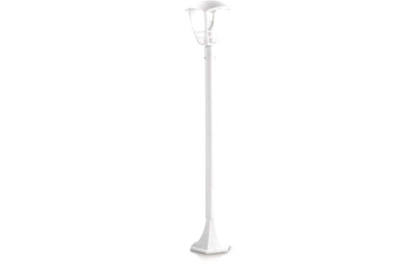 Philips  Creek: Utomhusarmatur, stolpe, Vit, 60W, 230V, vind och vädertålig, IP44-klassad, högkvalitativ utomhusbelysning