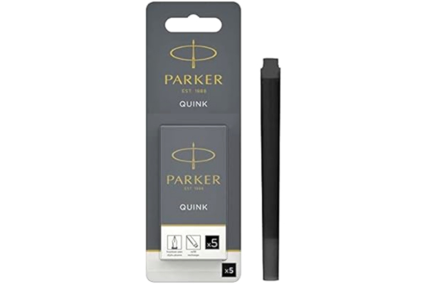 Parker PARKER Quink reservoarpenna påfyllning, långa patroner, svart, 1 förpackning med 5