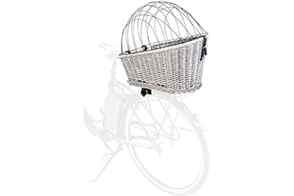 Trixie  Bicycle basket with lattice for rack willow/metal 35 × 49 × 55 cm grey