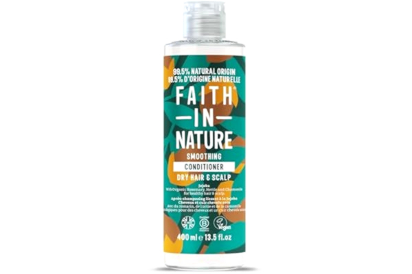Faith in Nature Faith In Nature Jojoba-balsam, jämnande, vegansk och fri från djurförsök, utan SLS eller parabener, för normalt till torrt hår, 400 ml