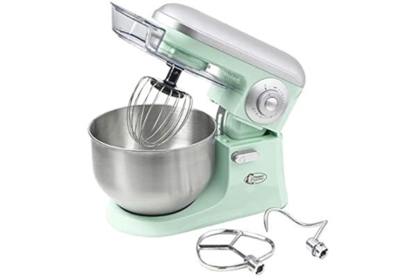 Bestron  Robot kuchenny w stylu retro z trzepaczką, hakiem do zagniatania i ramieniem do mieszania, Sweet Dreams, 1200 W, miętowy