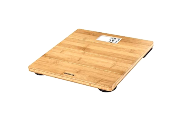 Soehnle  Bamboo Natural Digital Personal Bathroom Scales; Real Bamboo - pleasant to stand on, Easy Read 3.5cm Digits Precision, Select KG, LB, St; Auto on/off; Thin Stable design; 63844