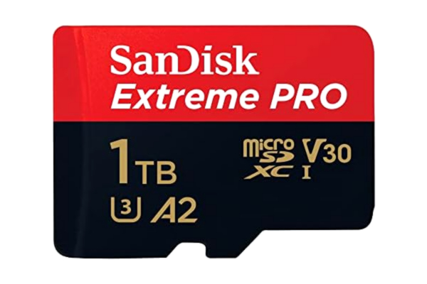 SanDisk  1 TB Extreme PRO microSDXC-kort + SD-adapter + RescuePRO Deluxe, upp till 200 MB/s, med A2 app-prestanda, UHS-I, klass 10, U3, V30