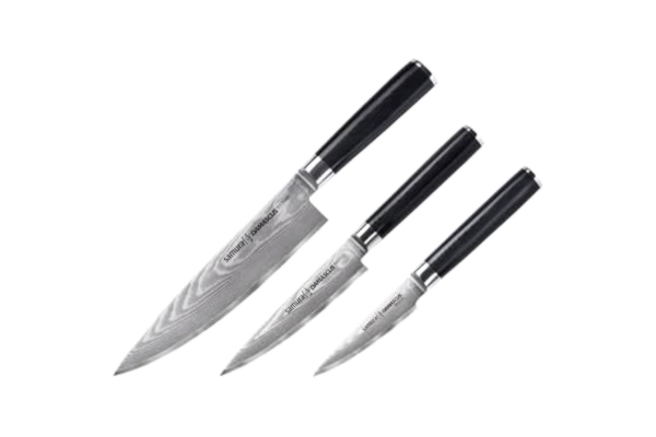 Samura SAMURA Damascus professionellt japanskt köksset för tres cuchillos presentbox