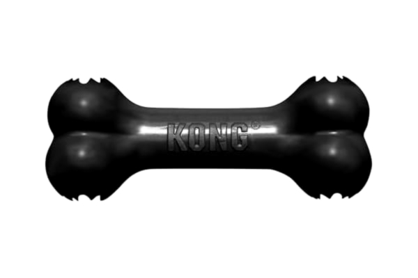 Kong KONG – Extreme Goodie Bone – robust gummiben för kraftfull tuggning, svart – för medelstora hundar, 1 styck (1-pack)