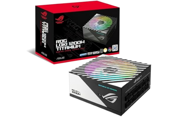 Asus ASUS ROG Loki SFX-L 1200 W titan helt modulär spelströmförsörjning (120 mm PWM ARGB-fläkt, ATX 3.0, PCIe 5.0 Ready, inkl. 16-polig kabel, 80 titancertifiering, Lambda standard + certifiering)