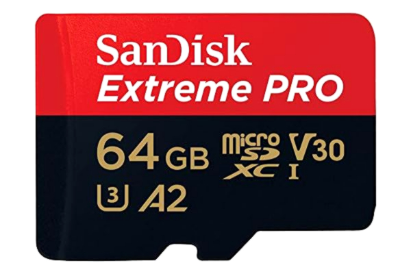 SanDisk  64 GB Extreme PRO microSDXC-kort + SD-adapter + RescuePro Deluxe, upp till 200 MB/s, med A2-app-prestanda, UHS-I, klass 10, U3, V30