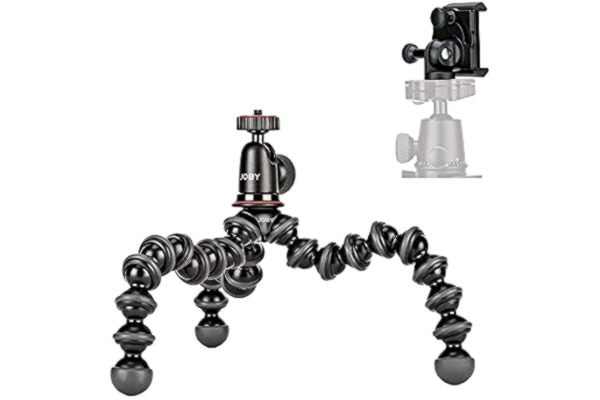 Joby JOBY JB01831-BWK GorillaPod 1K GripTight Mount PRO Kit, Compact, flexibel statief 1K en kogelkop 1K met vergrendelbare smartphonehouder, eenvoudige dwars- of portretmodus, Draagt tot 1 kg, zwart