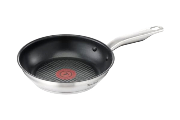 Tefal  Virtuoso patelnia indukcyjna ze stali nierdzewnej, 24 cm, patelnia z powłoką zapobiegającą przywieraniu Titanium Pro, sygnał termiczny przy idealnej temperaturze smażenia, nadaje się do