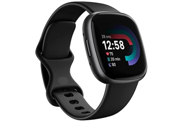 Fitbit  Versa 4 - 40 mm - grafit - smart ur med bånd - sort - båndstørrelse: S/L - NFC, Bluetooth