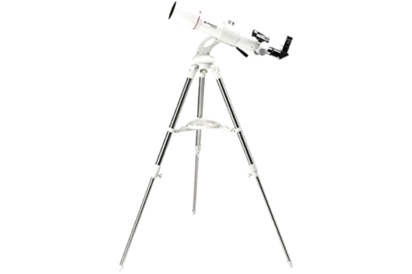 Bresser  Refractor telescoop NANO AR-80/640 lenskop met statief, AZ-montage voor eenvoudige bediening, smartphone-camera-adapter en uitgebreide accessoires voor beginners, wit