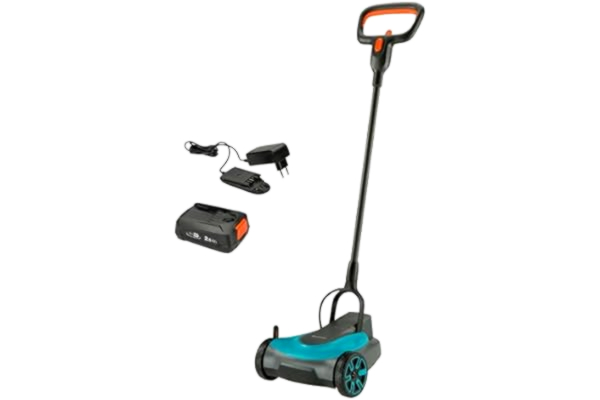 Gardena  batteridriven gräsklippare HandyMower 22/18 V P4A Ready-to-Use Set: Handgräsklippare för gräsmattor på upp till 50 m², inställbar klipphöjd, inkl. 18 V P4A-batteri (14620-20)